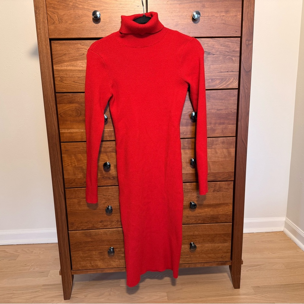 Express Vibrant Red Sweater Dress